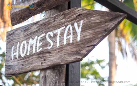 Làm bảng hiệu gỗ homestay