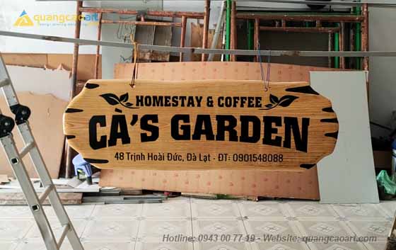 Làm biển hiệu gỗ quán cafe