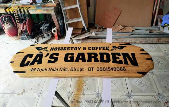 Làm biển hiệu gỗ quán cafe